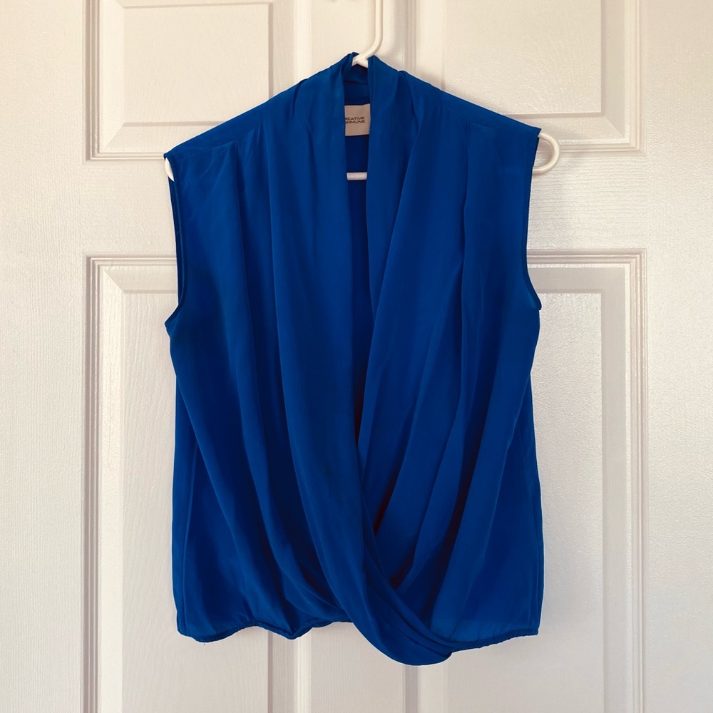 Intermix Creative Commune 100% Faux Wrap Top